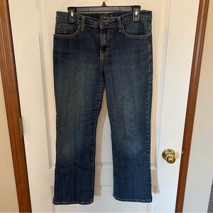 Zena Women's 8P Straight Leg Vintage Jeans With Amber Sparkle Pockets